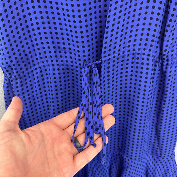 Corey Lynn Calter Anthropologie Dress Womens Size 4 Blue Polka Dot Cold Shoulder - Picture 3 of 8